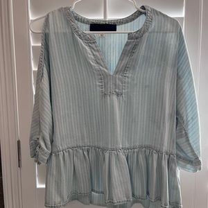 Blue Rain Cold Shoulder Top